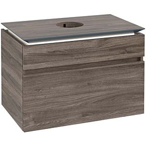 Villeroy und Boch Legato Waschtischunterschrank B602L0RK 80x55x50cm, Waschtisch mittig, mit LED-Beleuchtung, Stone Oak