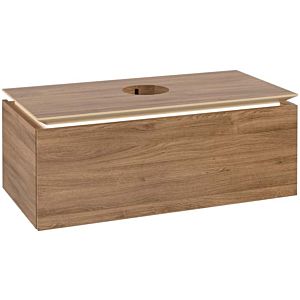 Villeroy und Boch Legato Waschtischunterschrank B603L0RH 100x38x50cm, Waschtisch mittig, mit LED-Beleuchtung, Kansas Oak