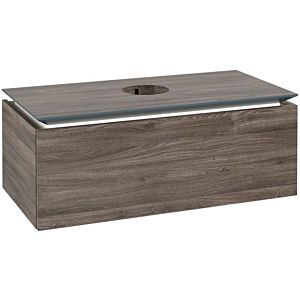 Villeroy und Boch Legato Waschtischunterschrank B603L0RK 100x38x50cm, Waschtisch mittig, mit LED-Beleuchtung, Stone Oak