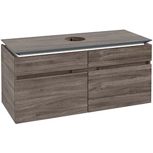 Villeroy und Boch Legato Waschtischunterschrank B610L0RK 120x55x50cm, Waschtisch mittig, mit LED-Beleuchtung, Stone Oak