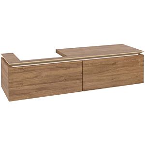 Villeroy und Boch Legato Waschtischunterschrank B68800RH 160x38x50cm, Waschtisch links, Kansas Oak