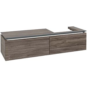 Villeroy und Boch Legato Waschtischunterschrank B690L0RK 160x38x50cm, Waschtisch rechts, mit LED-Beleuchtung, Stone Oak