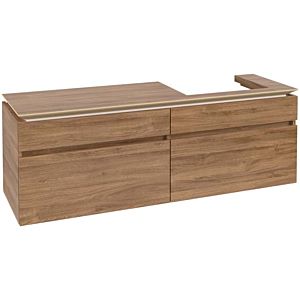 Villeroy und Boch Legato Waschtischunterschrank B69100RH 160x55x50cm, Waschtisch rechts, Kansas Oak