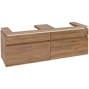 Villeroy und Boch Legato Waschtischunterschrank B693L0RH 160x55x50cm, für 2 Waschtische, mit LED-Beleuchtung, Kansas Oak