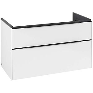 Subway 3.0 Villeroy et Boch vasque C57001VE 97,3x57,6x47,8cm, sans LED / poignée Noir volcan, blanc brillant