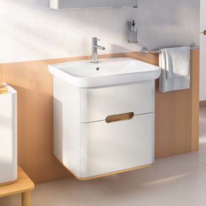 Vitra Sento washbasin furniture set 65988 63x48.5x68.5cm, 2 full extension drawers, light grey matt, decor