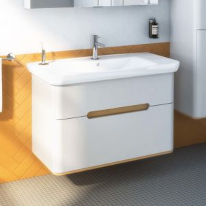 Vitra Sento washbasin furniture set 65990 98x48.5x67.5cm, 2 full extension drawers, light grey matt, decor