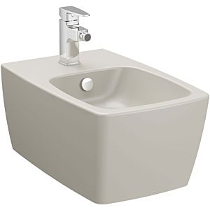 Vitra Metropole Wand-Bidet 5675B020-1046 36x56cm, Überlauf, 1 Hahnloch mittig, taupe matt