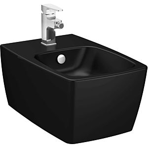 Vitra Metropole Wand-Bidet 5675B083-1046 36x56cm, Überlauf, 1 Hahnloch mittig, schwarz matt