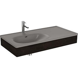 Vitra Equal 66057 100x52cm, avec lavabo pour meuble asymétrique, gris pierre mat, avec panneau en bois d&#39;orme