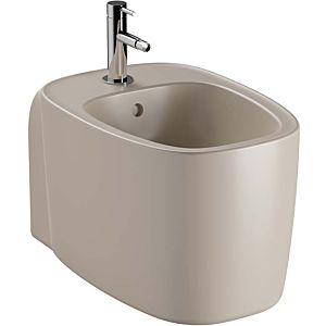 Vitra Plural Wand-Bidet 7831B420-0288 36x54,5cm, Überlauf, 1 Hahnloch mittig, taupe matt, VC