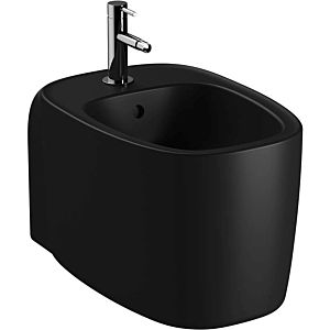 Vitra Plural Wand-Bidet 7831B483-0288 36x54,5cm, Überlauf, 1 Hahnloch mittig, schwarz matt, VC